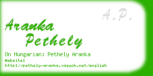 aranka pethely business card